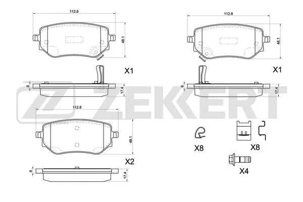 Brake Pad Set, disc brake (BS-1172)