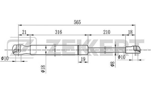 Gas Spring, boot/cargo area (GF-1909)