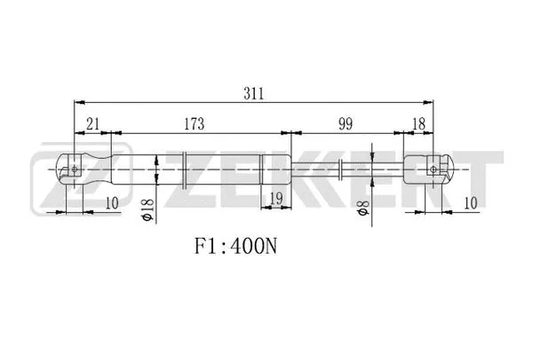 Gas Spring, bonnet (GF-2358)
