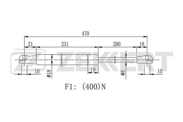 Gas Spring, boot/cargo area (GF-2301)