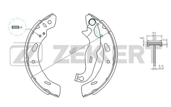 Brake Shoe Set (BK-4132)