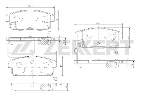 Brake Pad Set, disc brake (BS-1827)