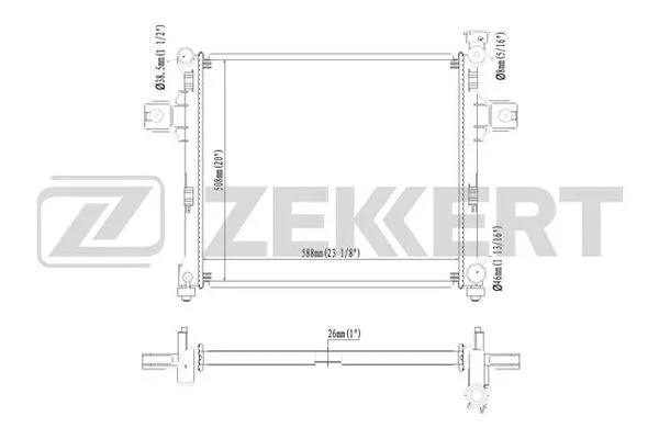 Radiator, engine cooling (MK-1535)