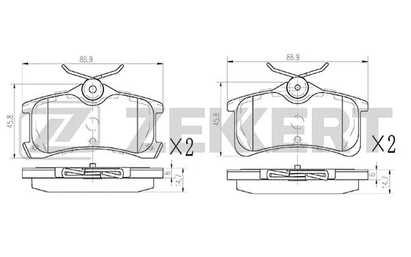 Brake Pad Set, disc brake (BS-1147)