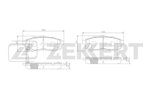 Brake Pad Set, disc brake (BS-3040)