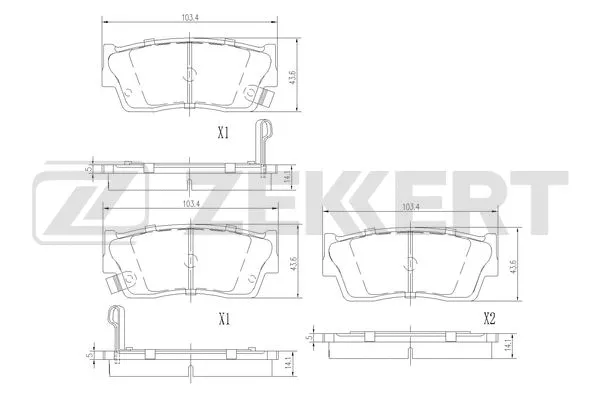Brake Pad Set, disc brake (BS-1559)