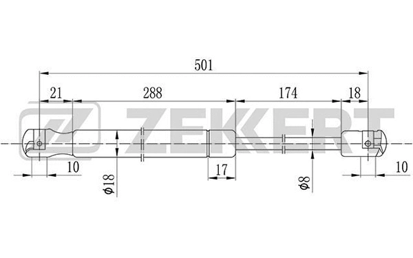 Gas Spring, boot/cargo area (GF-2076)