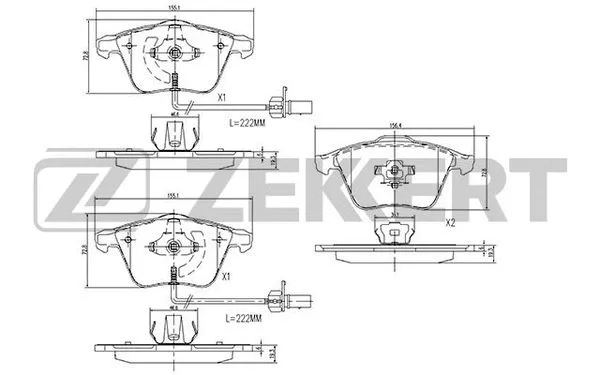 Brake Pad Set, disc brake (BS-1173)