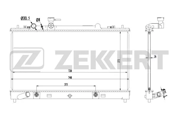 Radiator, engine cooling (MK-1204)