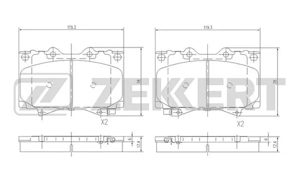 Brake Pad Set, disc brake (BS-1985)