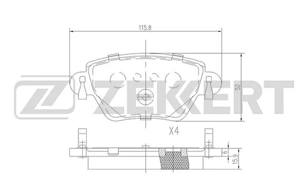 Brake Pad Set, disc brake (BS-2838)