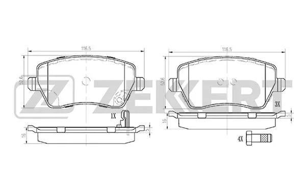 Brake Pad Set, disc brake (BS-1248)