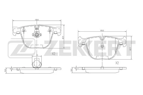 Brake Pad Set, disc brake (BS-1582)
