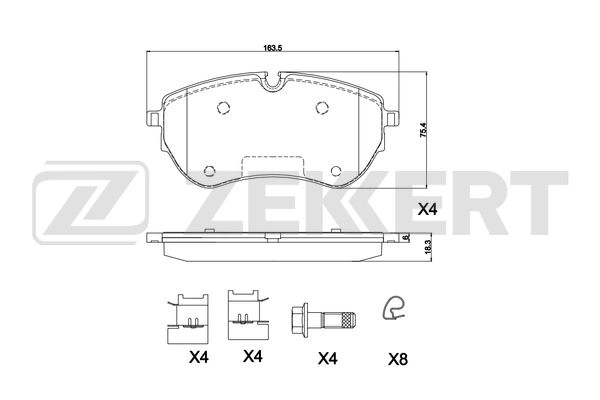 Brake Pad Set, disc brake (BS-1307)