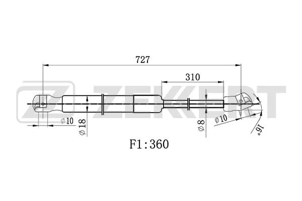 Gas Spring, bonnet (GF-2534)