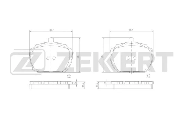Brake Pad Set, disc brake (BS-2964)