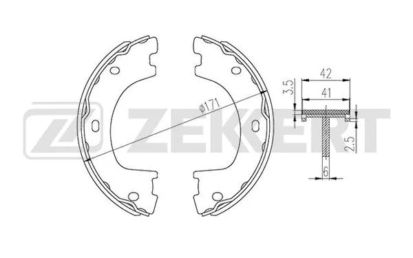 Brake Shoe Set, parking brake (BK-4335)