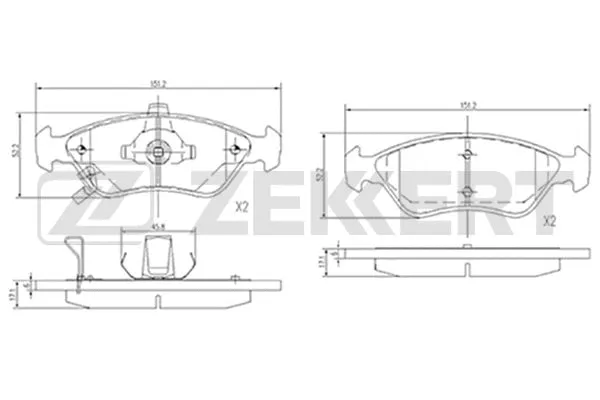 Brake Pad Set, disc brake (BS-2109)
