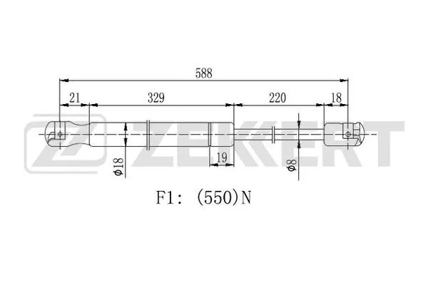 Gas Spring, boot/cargo area (GF-2170)