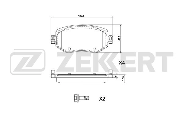 Brake Pad Set, disc brake (BS-1304)