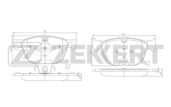 Brake Pad Set, disc brake (BS-1947)