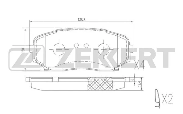 Brake Pad Set, disc brake (BS-1228)