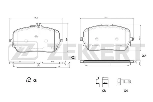 Brake Pad Set, disc brake (BS-1171)