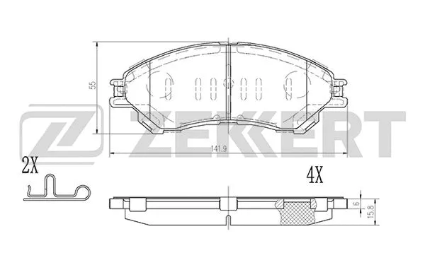 Brake Pad Set, disc brake (BS-2974)