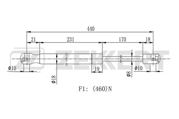 Gas Spring, boot/cargo area (GF-1756)