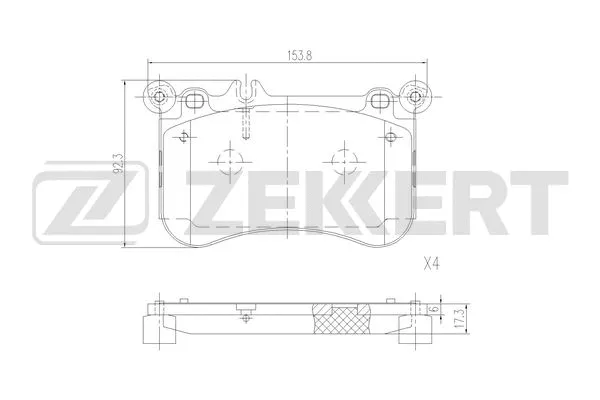 Brake Pad Set, disc brake (BS-1338)