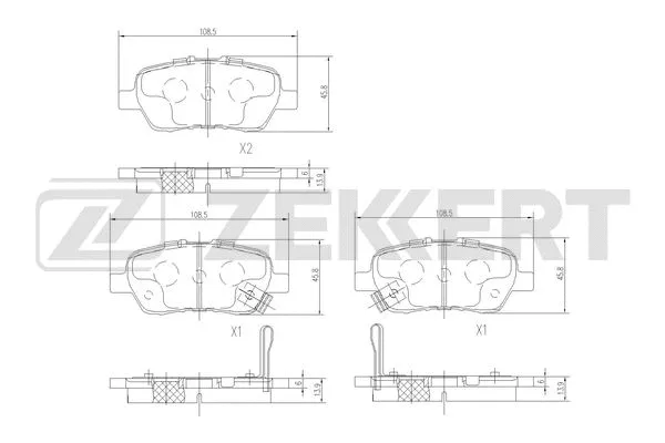 Brake Pad Set, disc brake (BS-1555)