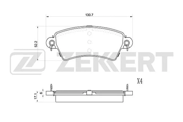Brake Pad Set, disc brake (BS-1042)