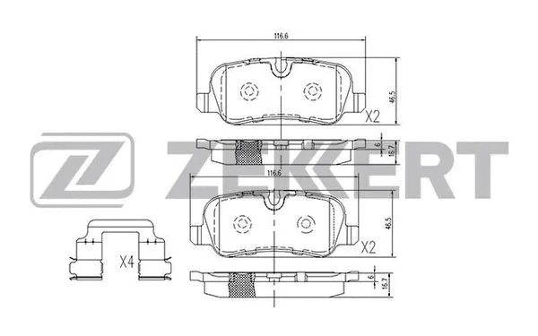Brake Pad Set, disc brake (BS-1272)