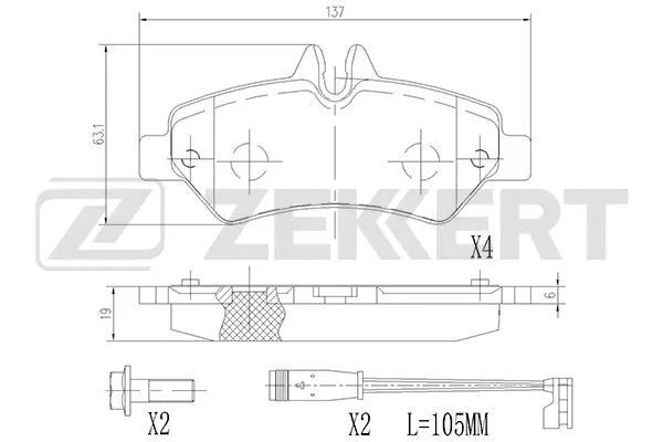 Brake Pad Set, disc brake (BS-2791)