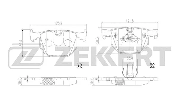 Brake Pad Set, disc brake (BS-2922)