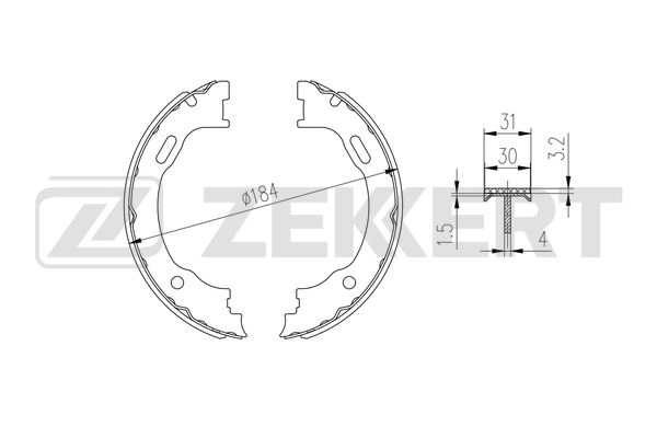 Brake Shoe Set, parking brake (BK-4325)