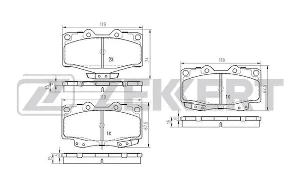 Brake Pad Set, disc brake (BS-2089)