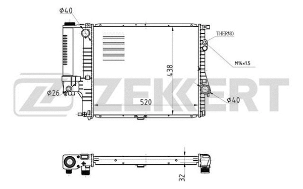Radiator, engine cooling (MK-1072)