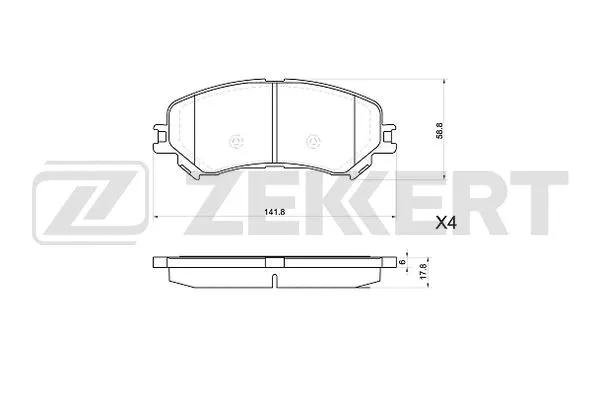 Brake Pad Set, disc brake (BS-1080)