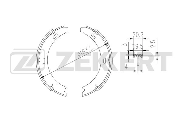 Brake Shoe Set, parking brake (BK-4330)