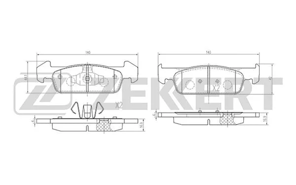Brake Pad Set, disc brake (BS-1970)