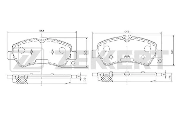 Brake Pad Set, disc brake (BS-1566)