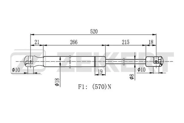 Gas Spring, boot/cargo area (GF-2177)