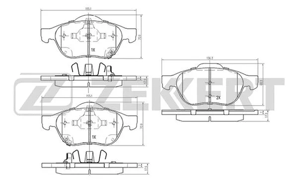 Brake Pad Set, disc brake (BS-2075)