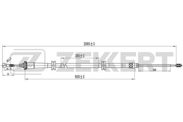 Cable Pull, parking brake (BZ-1246)