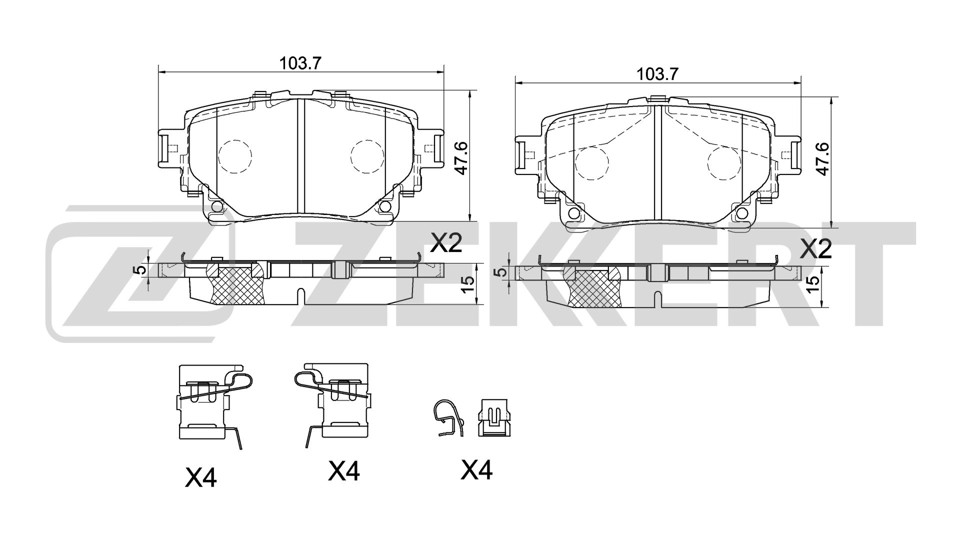 Brake Pad Set, disc brake (BS-1057)