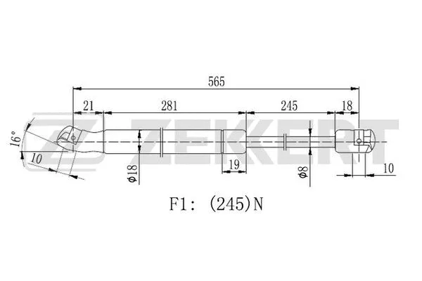 Gas Spring, bonnet (GF-2252)