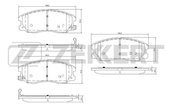 Brake Pad Set, disc brake (BS-1300)