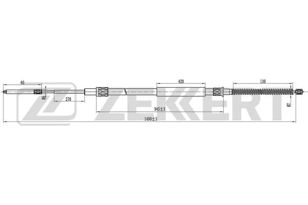Cable Pull, parking brake (BZ-1328)
