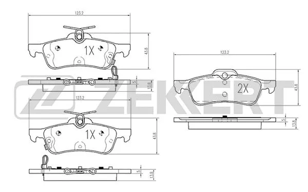 Brake Pad Set, disc brake (BS-2161)